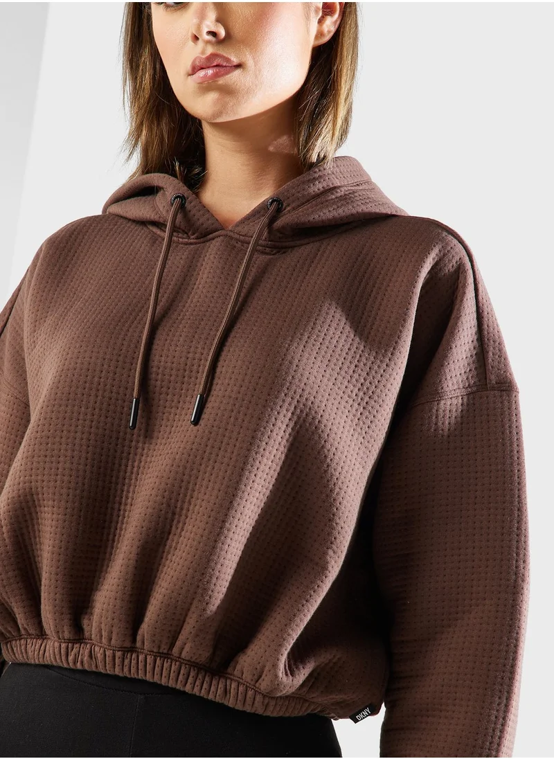 DKNY Sport Drawstring Knitted Hoodie