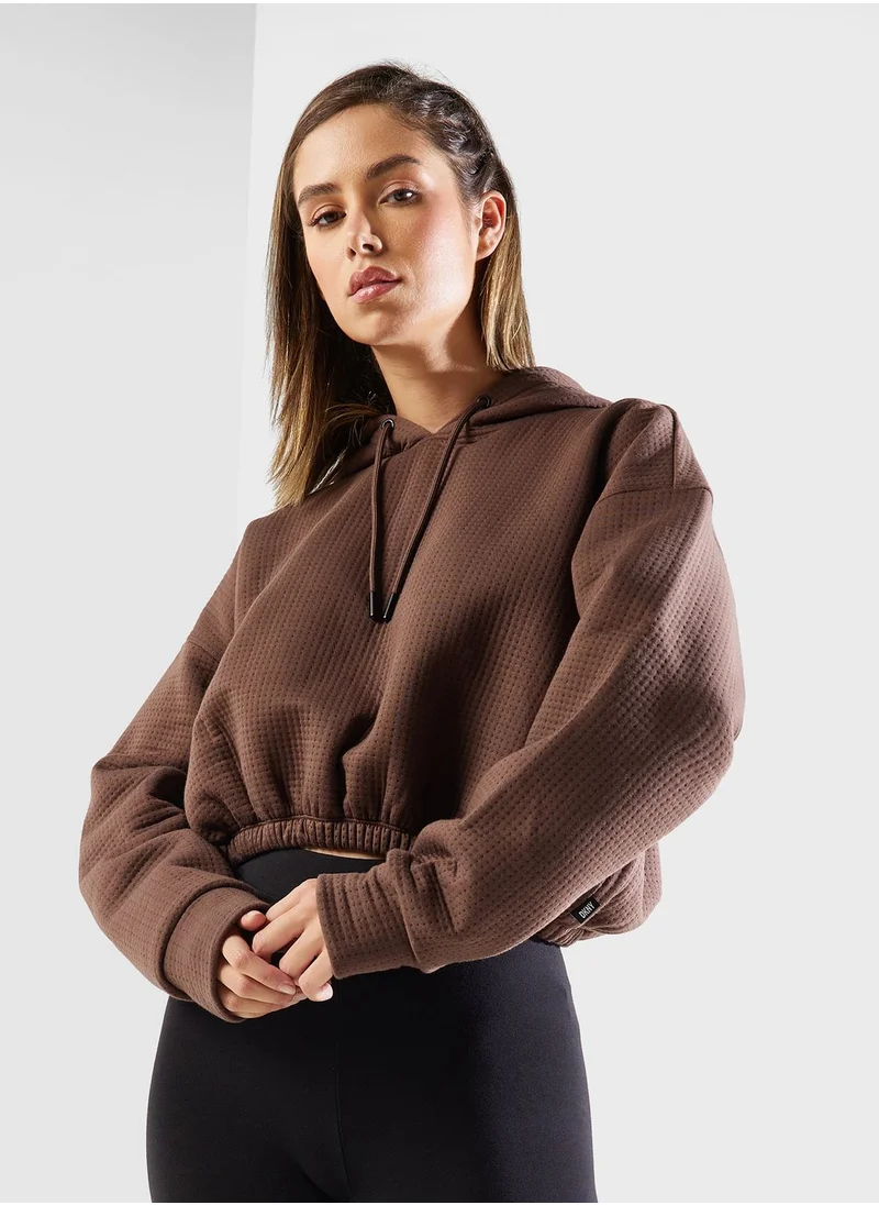 DKNY Sport Drawstring Knitted Hoodie