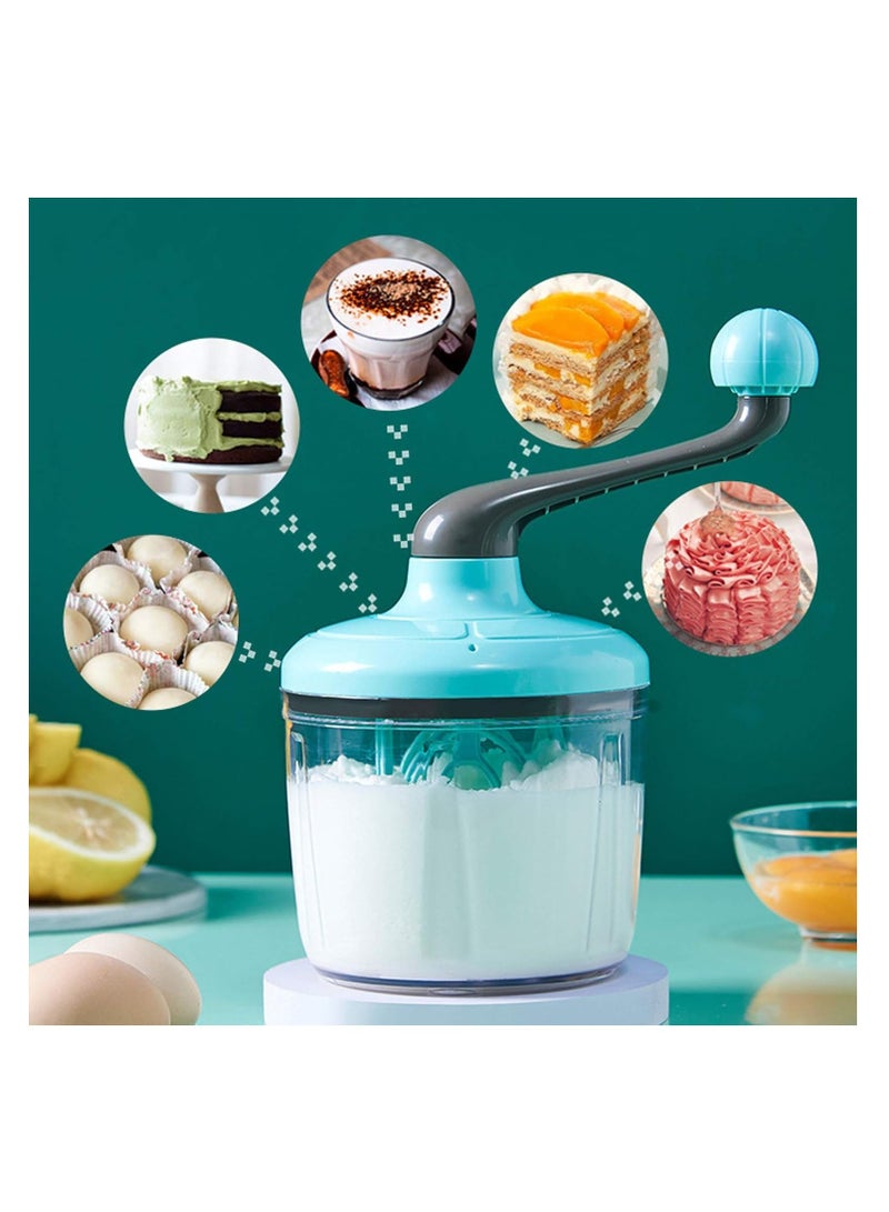 خفاقة يدوية للطبخ باللون الاخضر خفاقة يدوية شبه اوتوماتيكية للبيض والحليب الابيض والكيك والبيض  قطعة 1 واحدة من خفاقة الحليب الكريم - Image 1