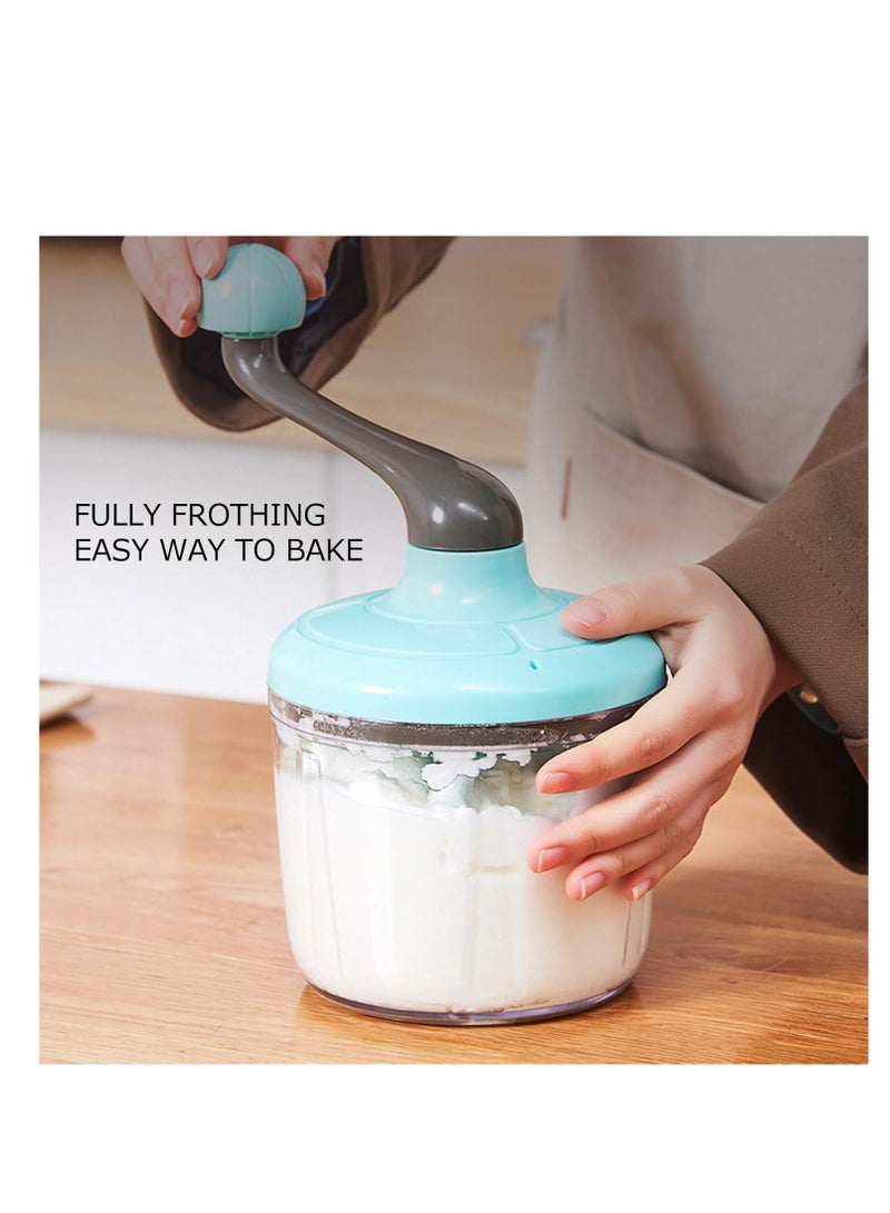 خفاقة يدوية للطبخ باللون الاخضر خفاقة يدوية شبه اوتوماتيكية للبيض والحليب الابيض والكيك والبيض  قطعة 1 واحدة من خفاقة الحليب الكريم - Image 5