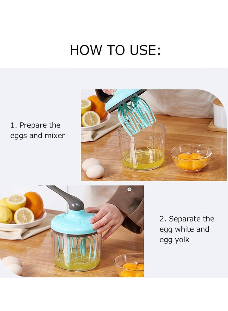 خفاقة يدوية للطبخ باللون الاخضر خفاقة يدوية شبه اوتوماتيكية للبيض والحليب الابيض والكيك والبيض  قطعة 1 واحدة من خفاقة الحليب الكريم - Image 4