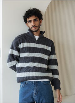 Striped Men pullover Ribbed Knit Relaxed Fit - pzsku/Z398E2132F0385E5BA74CZ/45/_/1739973645/43d4e736-684b-4081-8bef-0d8049156469