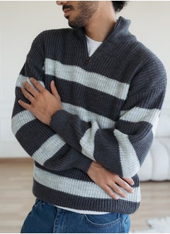 Striped Men pullover Ribbed Knit Relaxed Fit - pzsku/Z398E2132F0385E5BA74CZ/45/_/1739973908/57b4aeba-bc5a-48ec-9e73-38ee2cbc250b