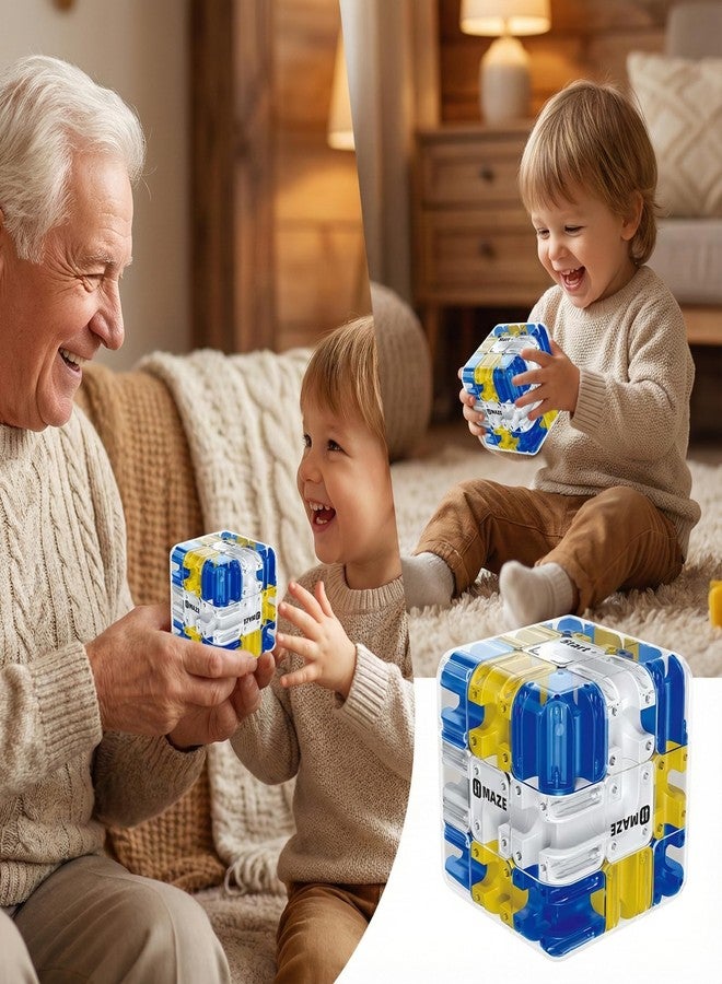 TNDCKP 3D Rolling Ball Maze Cube & Marble Maze Puzzle - Large Labyrinth Brain Teaser Toy for Kids Ages 4-8, 8-12 & Adults. Challenging 3D Puzzle Game. Best Travel Birthday Gift (Blue) - Image 3