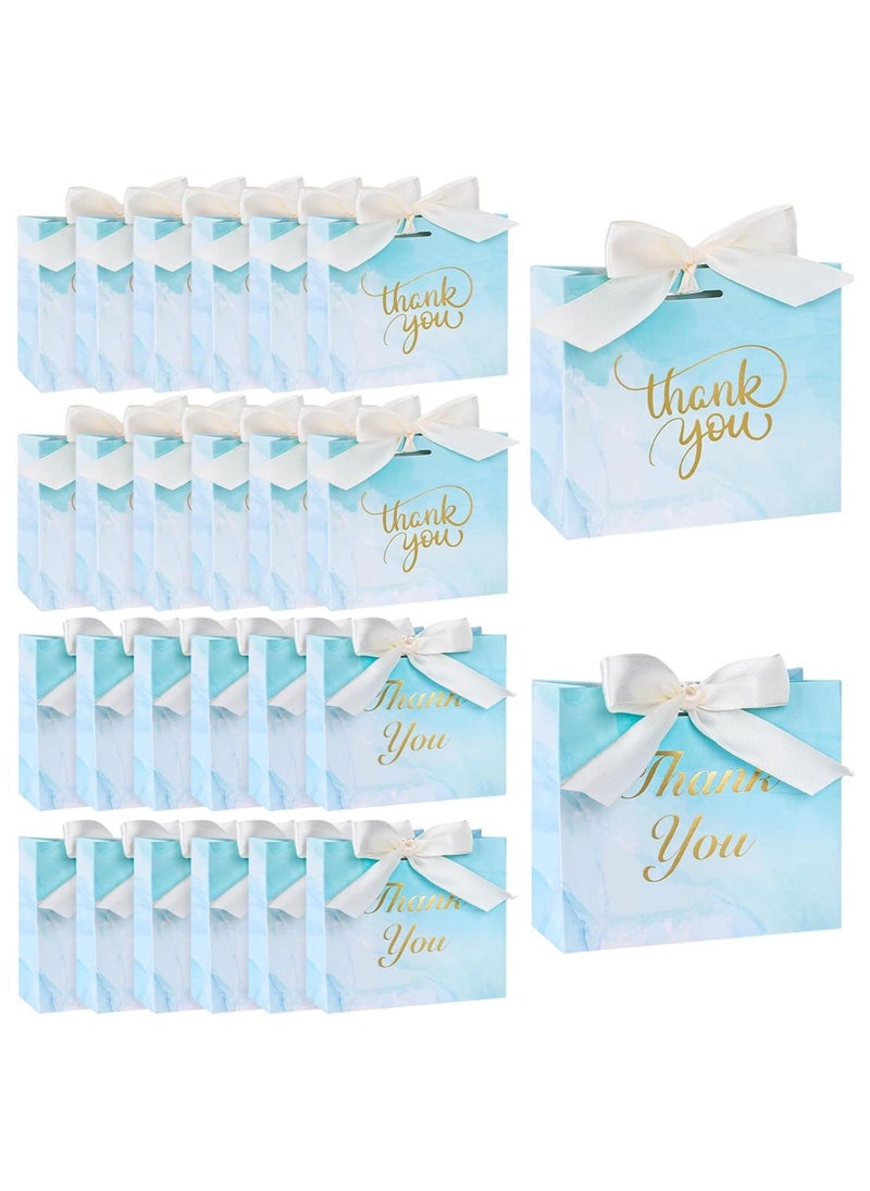 Joyelink 24PCS Small Thank You Gift Bags, Mini Party Favor Bags Light Blue Candy Bags Treat Boxes Paper Gift Bags with Bow Ribbon for Wedding  Bridal Baby Shower Birthday Party - Image 1