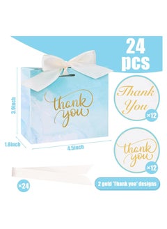 Joyelink 24PCS Small Thank You Gift Bags, Mini Party Favor Bags Light Blue Candy Bags Treat Boxes Paper Gift Bags with Bow Ribbon for Wedding  Bridal Baby Shower Birthday Party  - Image 2