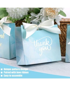 Joyelink 24PCS Small Thank You Gift Bags, Mini Party Favor Bags Light Blue Candy Bags Treat Boxes Paper Gift Bags with Bow Ribbon for Wedding  Bridal Baby Shower Birthday Party  - Image 5
