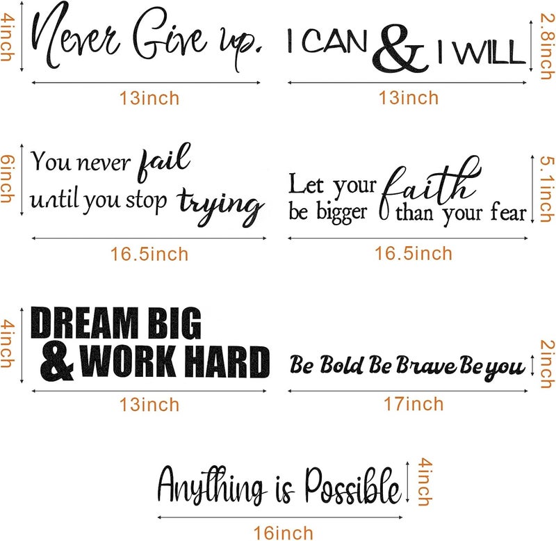 Zonon Vinyl Wall Stickers Inspirational Quotes Decals Peel and Stick Motivational - Image 2