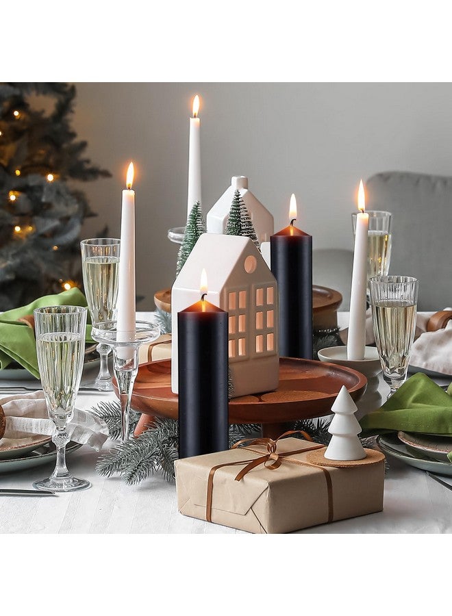 MTLEE 18 Pcs Set of 3 Pillar Candles Bulk 2 in x 3, 6, 8 Long Burning Clean Unscented Smokeless Pillar Candles for Wedding Emergency Lanterns Ceremony Party(Black) - Image 5