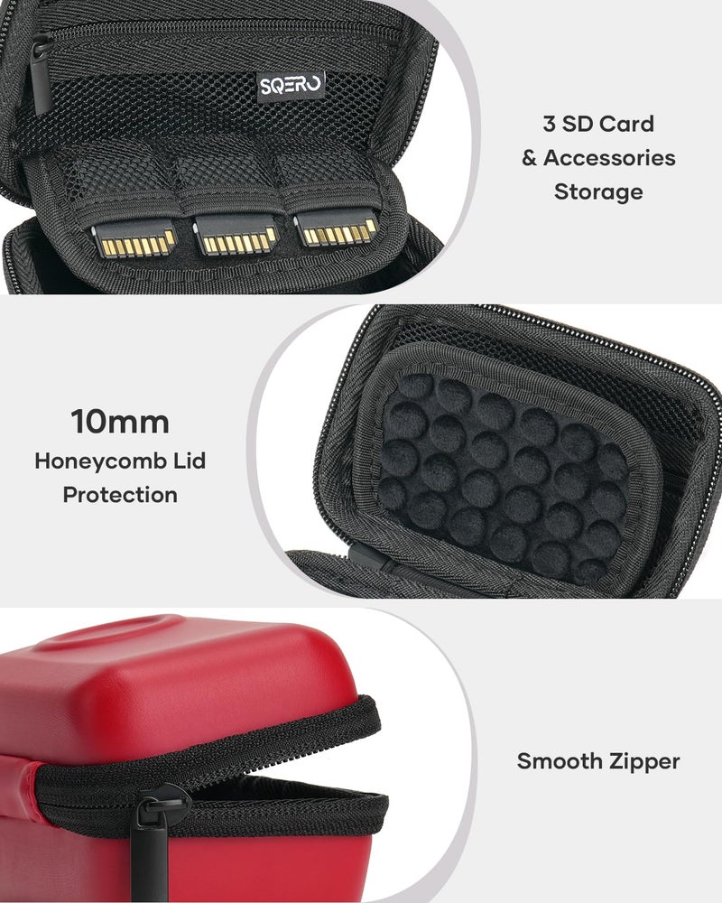 SQERO Digital Camera Case for KODAK PIXPRO FZ45 FZ55 & CAMKORY 1080P - Compact Travel Bag with 3 SD Card Slots, Small Lightweight Pouch, Cute Gifts for Adults Kids - Image 4