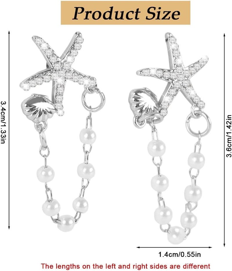 HANNEA® Earrings for Women Gold Starfish Seashell Earrings Summer - Image 2