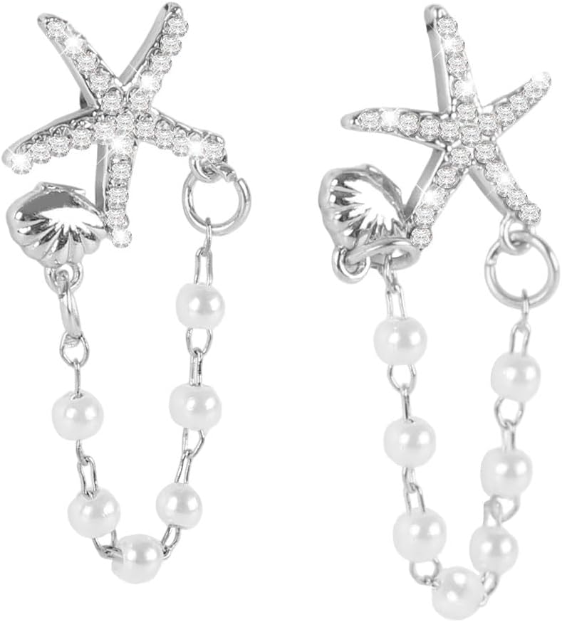 HANNEA® Earrings for Women Gold Starfish Seashell Earrings Summer - Image 1