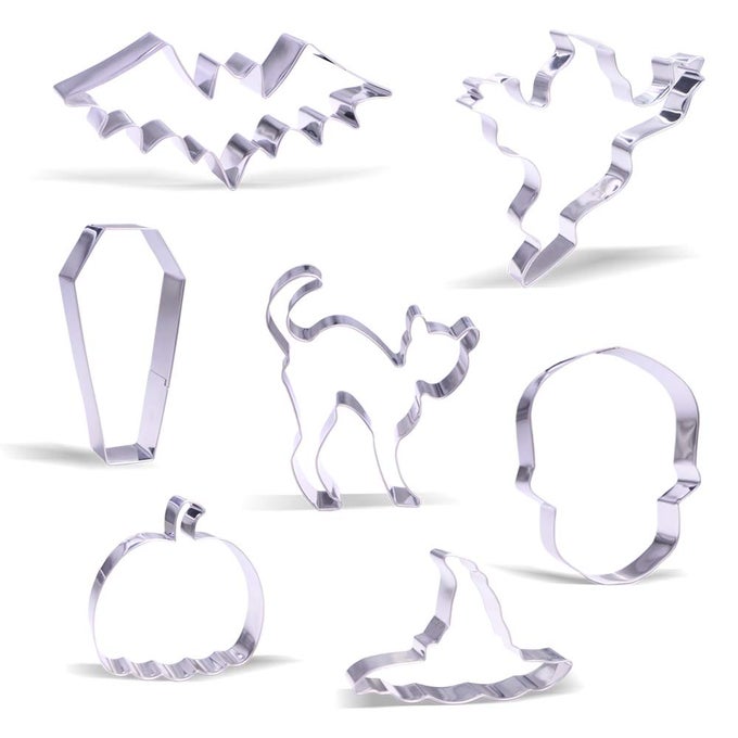 LARGE HALLOWEEN COOKIE CUTTER SET 7 PIECE STAINLESS STEEL