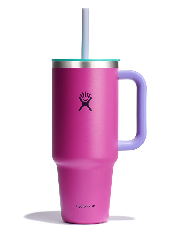 Hydro Flask 40 oz Tumbler with Handle, 2-in-1 Straw and Sip Lid, Leakproof, Dishwasher Safe, Insulated Stainless Steel Travel Coffee Mug, Keeps Cold for 24 Hours, Fits in Car Cup Holder  - Image 1