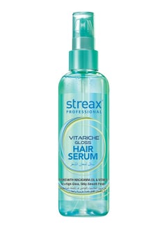 Streax Vitariche Gloss Hair Serum for Women Men 100ml Enriched with Macadamia Oil and Vitamin E For Gorgeous Shiny Hair 