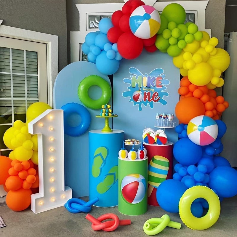GIHOO Pool Beach Party Decorations 146pcs Hawaiian Tropical Balloon Garland Arch Kit for Summer Luau Hawaiian Birthday Party Supplies - Image 2