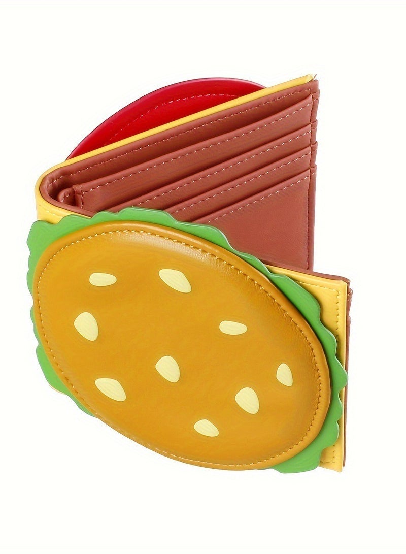 Anti-theft brush anti-magnetic wallet hamburger vintage long wallet oil wax large capacity folding clutch wallet - Image 3