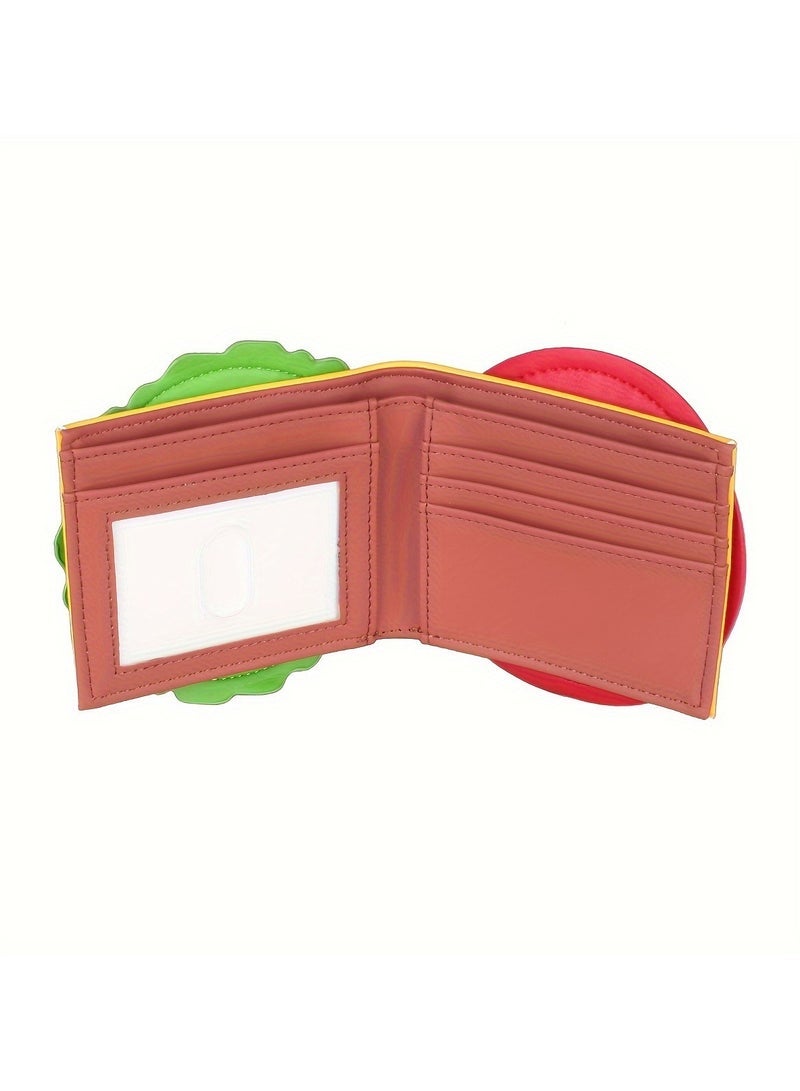 Anti-theft brush anti-magnetic wallet hamburger vintage long wallet oil wax large capacity folding clutch wallet - Image 4