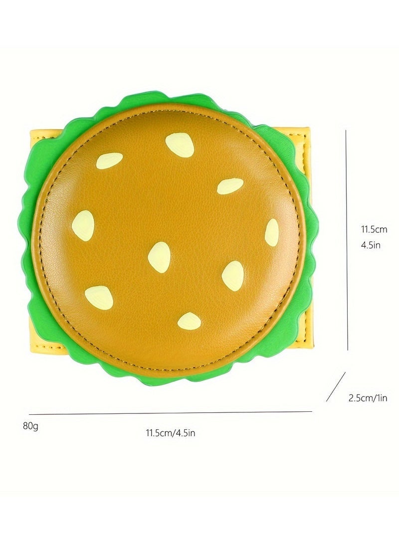 Anti-theft brush anti-magnetic wallet hamburger vintage long wallet oil wax large capacity folding clutch wallet - Image 2