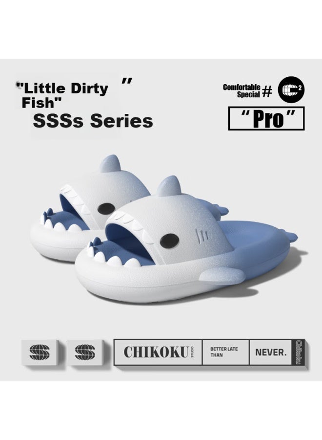 Chikoku Gradient Shark نعال رجالية صيفية للخارجية ذات نعل سميك وقاع ناعم مضادة للانزلاق للبيت نعال موضة للزوجين نسائية - Image 1