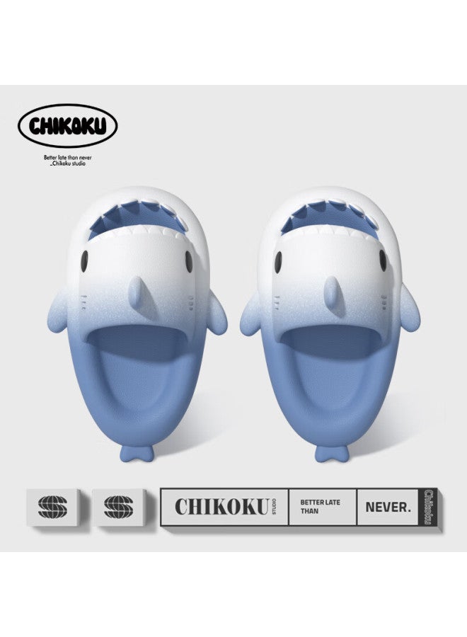 Chikoku Gradient Shark نعال رجالية صيفية للخارجية ذات نعل سميك وقاع ناعم مضادة للانزلاق للبيت نعال موضة للزوجين نسائية - Image 2