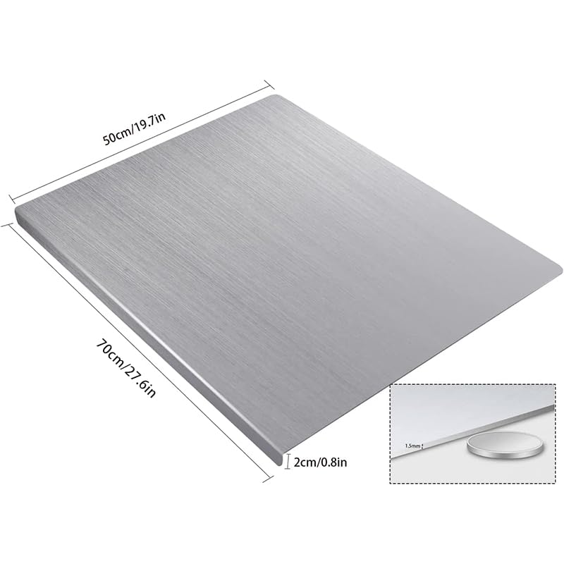 OTAVILEM Stainless Steel Cutting Board for Kitchen, Extra Large Cutting Board Non Toxic, Metal Cutting Boards for Kitchen,Chopping Board for Meat, Veggies, Fruits and Kneading ï¼ˆ70 x 50cm/27.6 x 19.7 inchï¼‰ - Image 2
