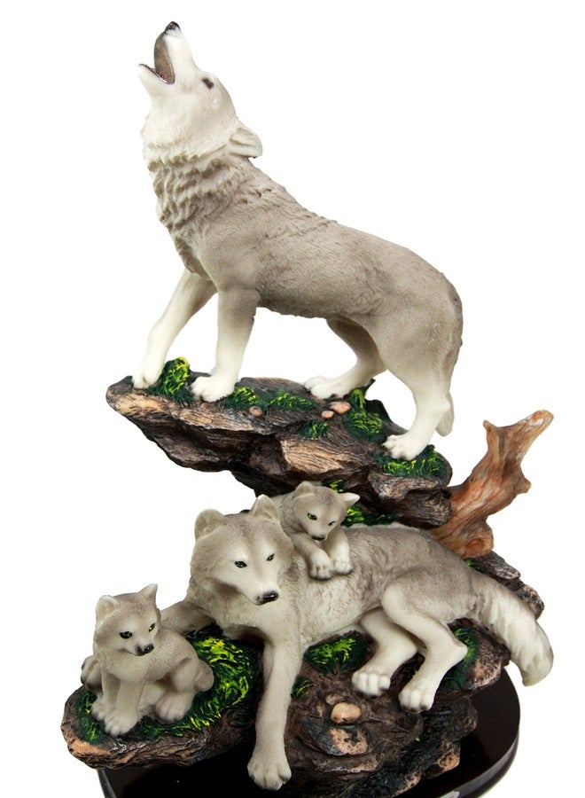 Ebros Gift Moon Howling Timberwolves Alpha Wolf Pack Family Decorative Figurine 8.5" H Direwolf Wolves Cries of The Night Animal Spirit Totem Sculpture - Image 5