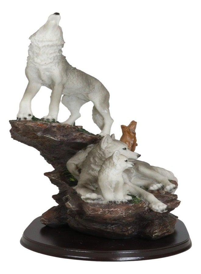 Ebros Gift Moon Howling Timberwolves Alpha Wolf Pack Family Decorative Figurine 8.5" H Direwolf Wolves Cries of The Night Animal Spirit Totem Sculpture - Image 2
