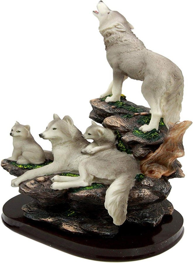 Ebros Gift Moon Howling Timberwolves Alpha Wolf Pack Family Decorative Figurine 8.5" H Direwolf Wolves Cries of The Night Animal Spirit Totem Sculpture - Image 4