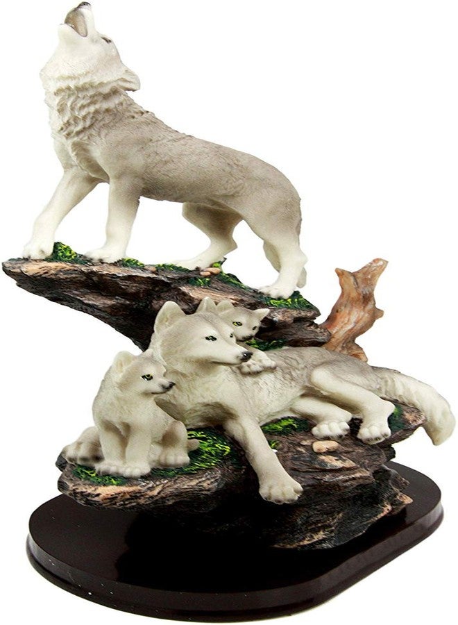 Ebros Gift Moon Howling Timberwolves Alpha Wolf Pack Family Decorative Figurine 8.5" H Direwolf Wolves Cries of The Night Animal Spirit Totem Sculpture - Image 3