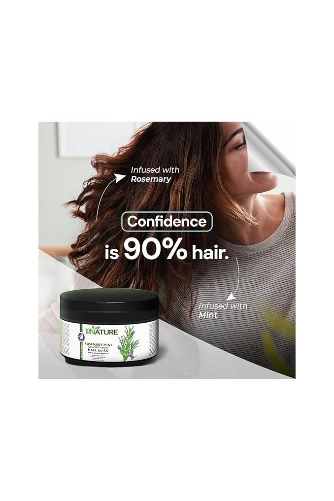 By Nature ماسك الشعر الكامل لإصلاح الشعر من باي ناتشر بالروزماري والنعناع – 300 مل - Image 2