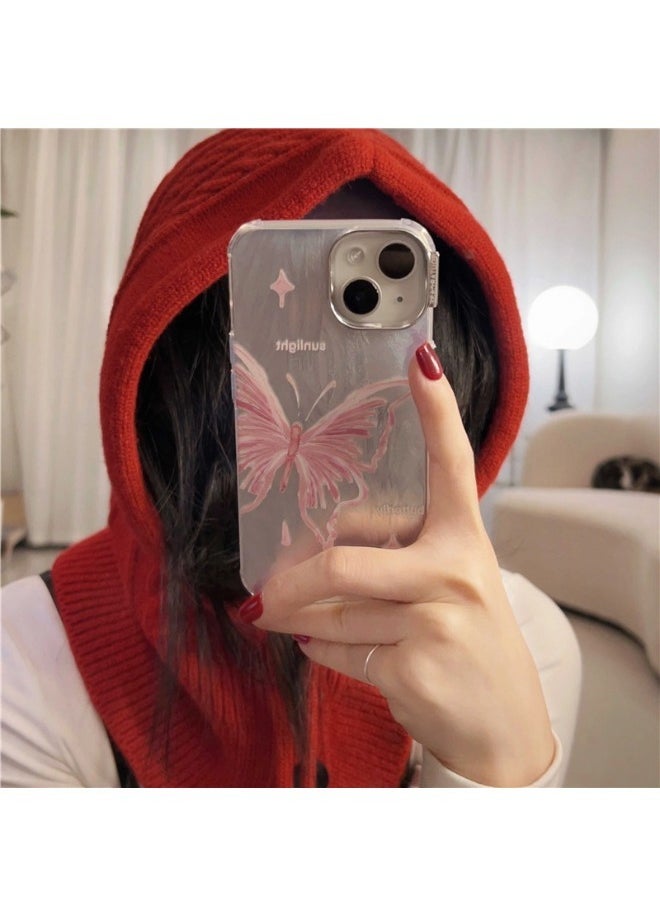 ShebSheb Designed for iPhone 14 Case Cute Trendy Soft Slim TPU Shockproof Protective Butterfly Phone Cases Cover for Women Girls Aesthetic Glitter, Shiny Silver  - Image 4