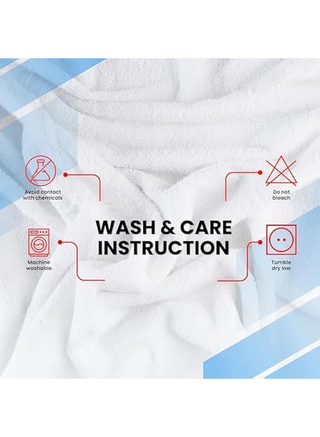 Premium Bath Towels Set Pack of 4-100% Ring Spun Cotton Towels - White Bath Towels 68cm x 137cm - Soft Feel, Quick Dry, Highly Absorbent Durable Towels, Perfect for Daily Use by  - Image 5