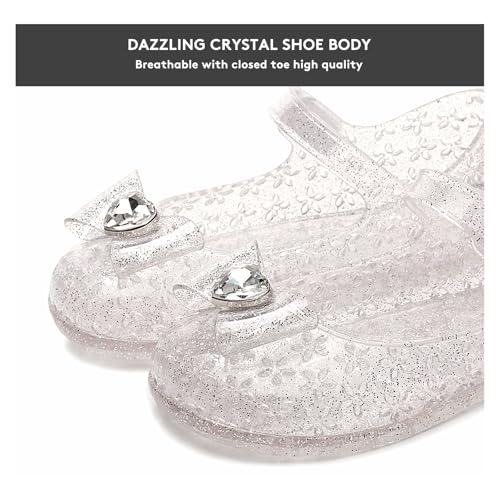 TANDEFLY Girls Sweet Dot Bow Princess Sandals Shoes Mary Jane Jelly Shoes Kid's Flat for Toddler/Little Kid - Image 2