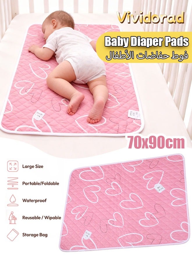 Vividorad Portable Diaper Changing Pad - Waterproof Foldable Baby Changing Mat - Travel Diaper Change Mat - Lightweight Changing Pads for Baby - Baby Changer - Machine Washable for Home or for Travel – 70 x 90 cm, Soft & Secure - Image 1