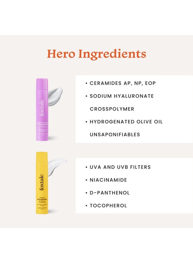 foxtale طقم العناية بالبشرة الصباحية للنساء والرجال | غسول وجه 100 مل، سيروم فيتامين سي 30 مل، مرطب سيراميد 50 مل، واقي شمس رطب SPF 70 50 مل | مجموعة هدايا العناية بالبشرة لبشرة متألقة - Image 5