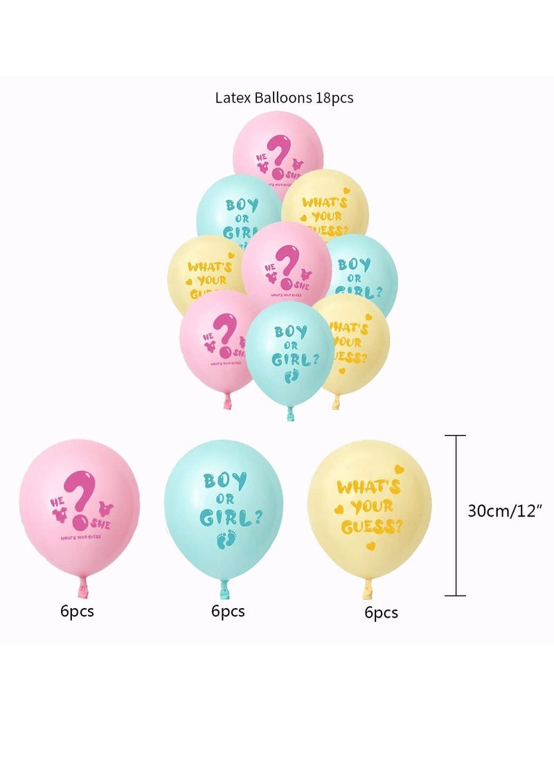 Y&D Gender Reveal Decorations Party Supplies with Boy or Girl Banner Printed Balloons  - Image 2