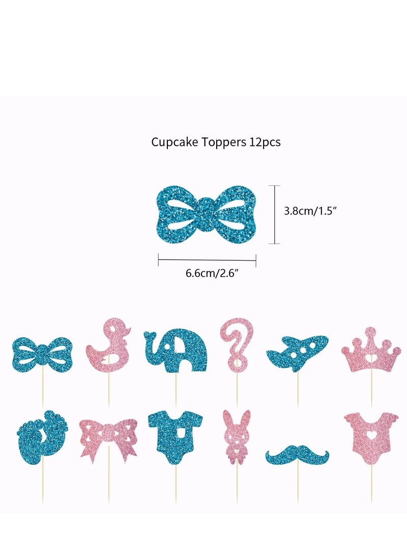 Y&D Gender Reveal Decorations Party Supplies with Boy or Girl Banner Printed Balloons  - Image 5
