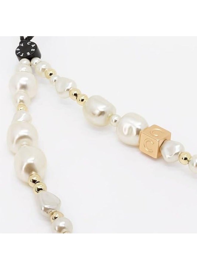 Phone Charm Phone Wrist Strap for Women Phone Chain Phone Lanyard Handmade Cell Phone Accessories for Women Classic Pearl - Image 2