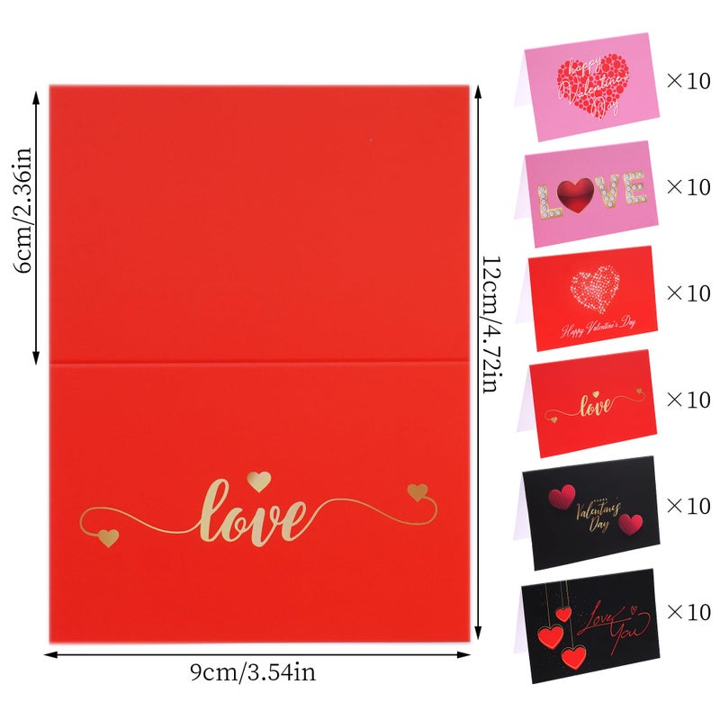 jiebor 60Pcs Mini Valentines Cards Blank Cards Gifts Bulk for Envelopes Office Supplies - Image 2