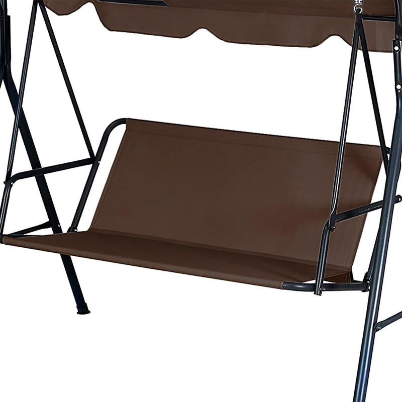 NSdawali Outdoor Patio Swing Seat Covers 3 Seater 600D Oxford Waterproof Fabric Porch Swing Chair Cushion Covers Coffee 583x195x195inches - Image 2