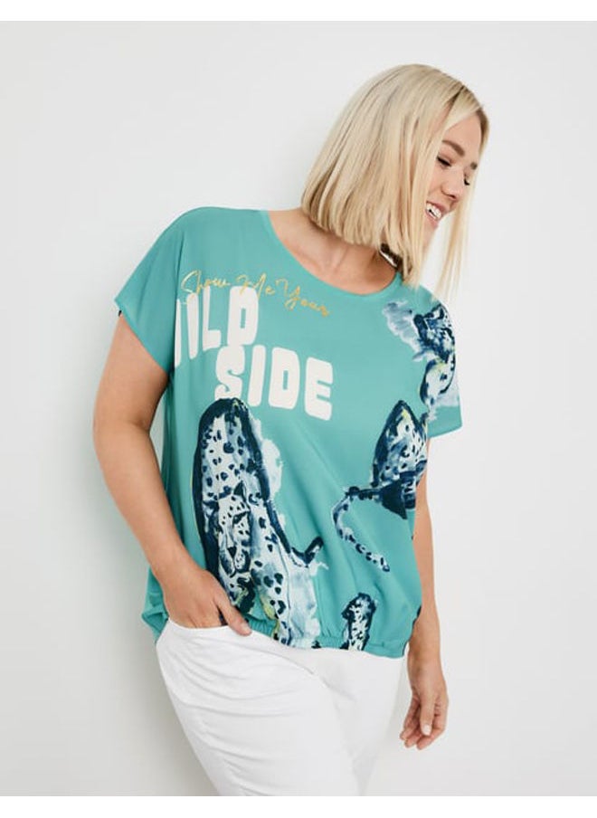 GERRY WEBER - Short sleeve top with a crepe front - Image 1