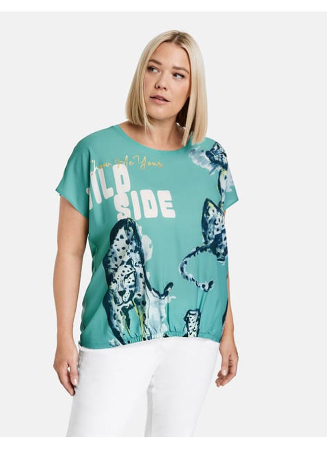 GERRY WEBER - Short sleeve top with a crepe front - Image 1