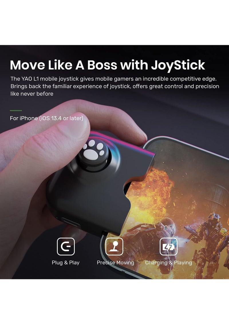 SYOSI Game Controller For Yao L1 PRO Mobile Game Controller Joystick for iPhone iOS 13.4 or Later, For iOS Mobile Games, Gaming Gamepad Compatible with PUBGG Mobile, Call of Duty Mobile, Genshin Impact  - Image 2