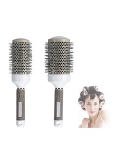 General Round Hair Brush Curl Ceramic Hair Styling Brush, Ceramic Round Hair Brush Barrel Salon Styling Barrel Curling Brush Tool Set (45mm 53mm) Set of 2  - Image 1