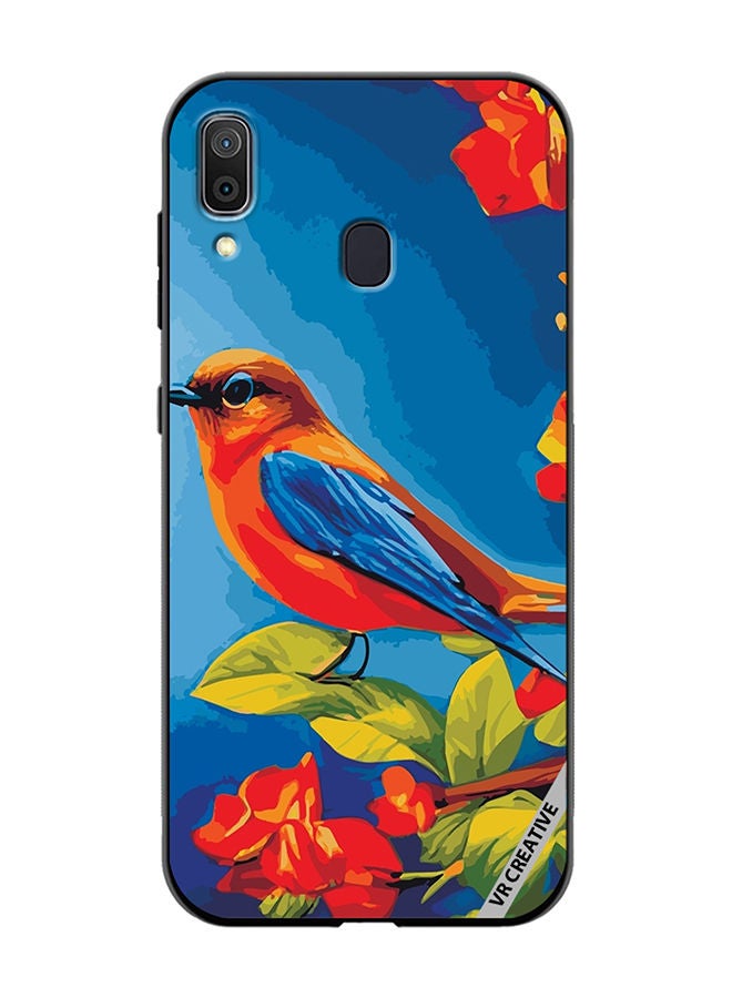 VR CREATIVE Protective Case Cover For Samsung Galaxy A30 Bird Sits Branch Cherry Blossoms Design Multicolour - Image 1