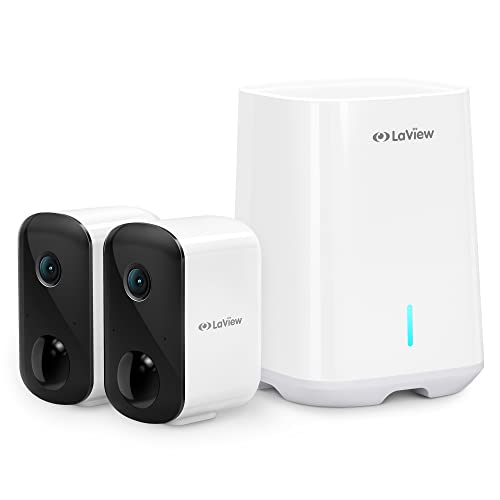LaView 3MP Wireless Camera for Home/Outdoor Security (2 Pack), 2K Battery Powered WiFi Camera with Night Vision, 270-Day Battery Life, AI Human Detection, 2 Way Audio, Siren, IP66, Works with Alexa - Image 1