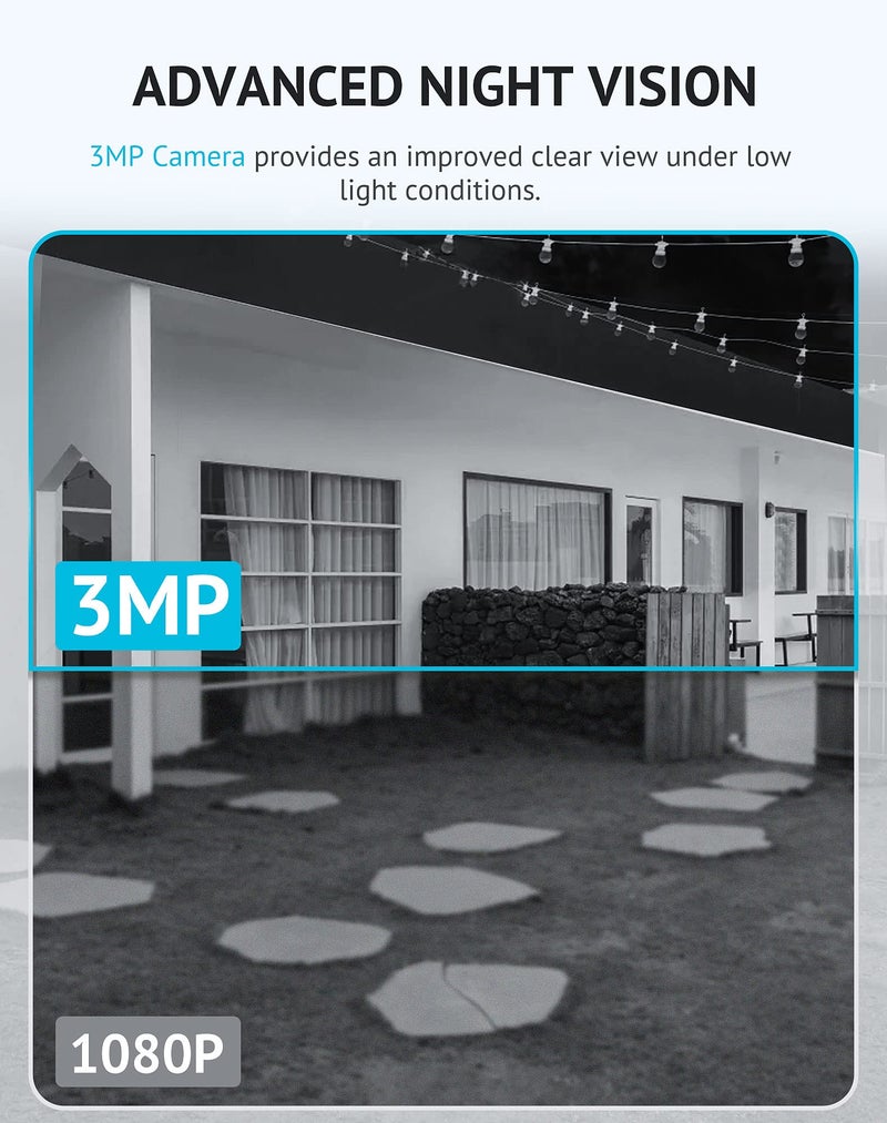 LaView 3MP Wireless Camera for Home/Outdoor Security (2 Pack), 2K Battery Powered WiFi Camera with Night Vision, 270-Day Battery Life, AI Human Detection, 2 Way Audio, Siren, IP66, Works with Alexa - Image 4