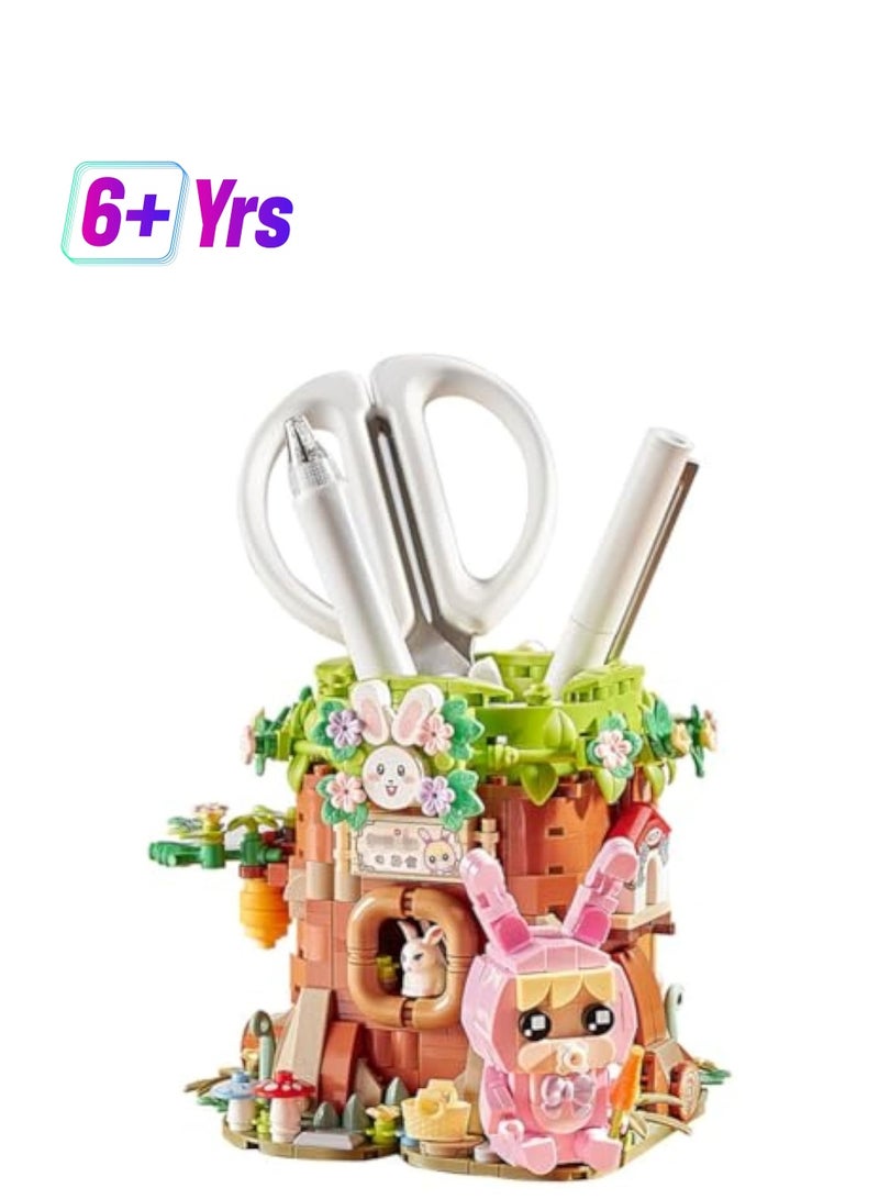 Creative Building Blocks Pen Holder, Desk Organizer, Pencil Cup for Desk, Fun Multi-Colored Pencil Case, Cute House Design, Office Space Decor, Desk Top Organizer Accessories, Pencil Organizer  - Image 1