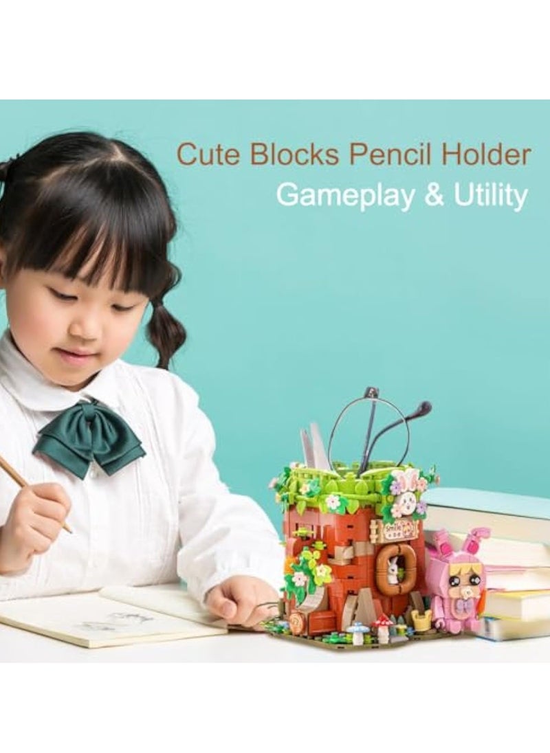 Creative Building Blocks Pen Holder, Desk Organizer, Pencil Cup for Desk, Fun Multi-Colored Pencil Case, Cute House Design, Office Space Decor, Desk Top Organizer Accessories, Pencil Organizer  - Image 4